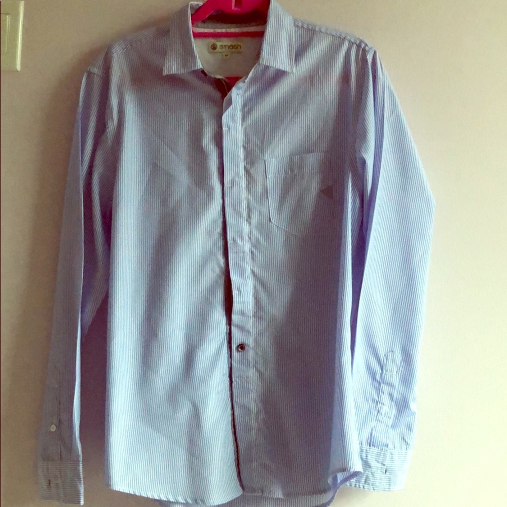 Men’s blue pinstripe button down by Smash size M